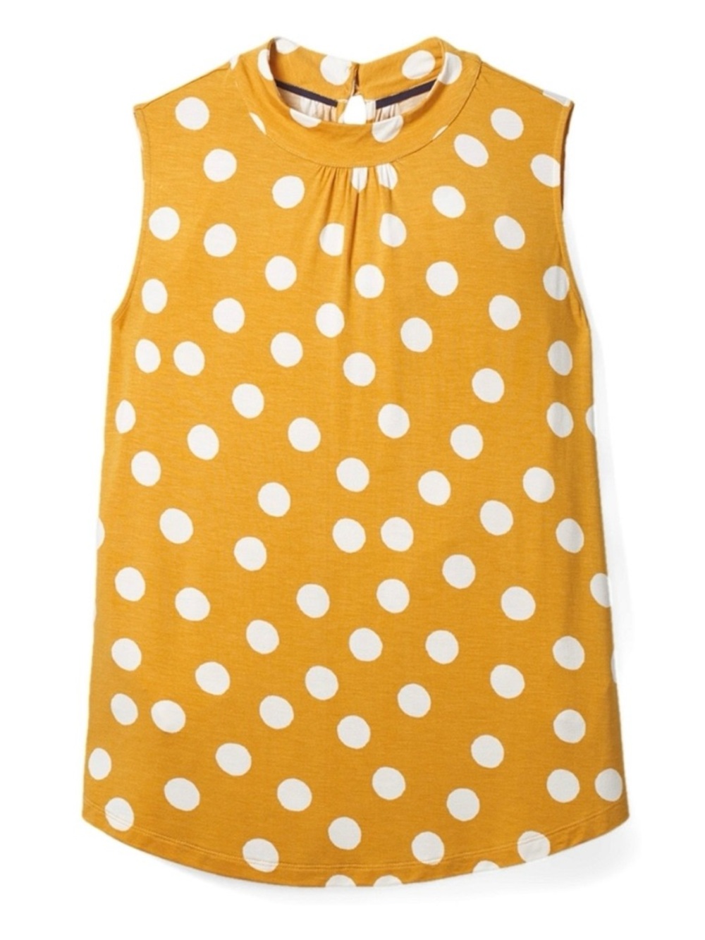 Boden Women's Mustard Polka Dot Sleeveless Top Size 4